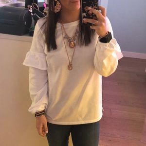 White long sleeve with cute ruffle